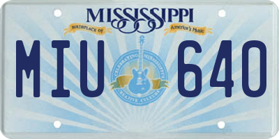 MS license plate MIU640