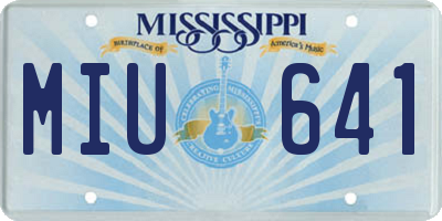 MS license plate MIU641