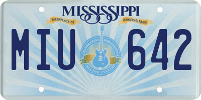 MS license plate MIU642