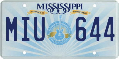 MS license plate MIU644