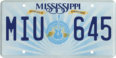MS license plate MIU645