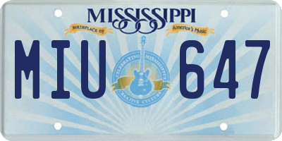 MS license plate MIU647