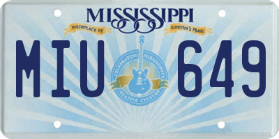 MS license plate MIU649