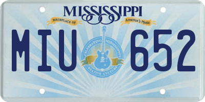 MS license plate MIU652