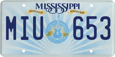 MS license plate MIU653