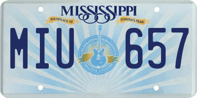 MS license plate MIU657
