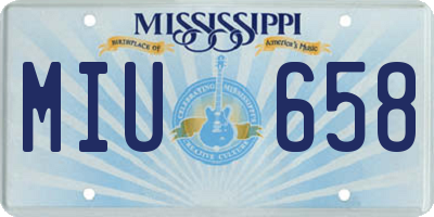 MS license plate MIU658