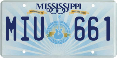 MS license plate MIU661