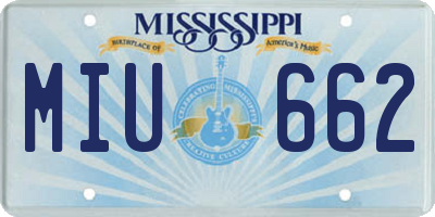 MS license plate MIU662