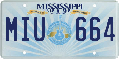 MS license plate MIU664
