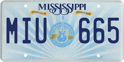 MS license plate MIU665