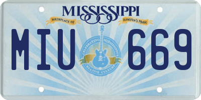 MS license plate MIU669