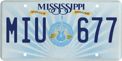 MS license plate MIU677