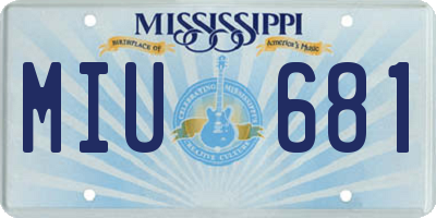 MS license plate MIU681