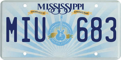 MS license plate MIU683