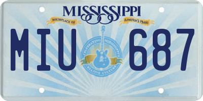 MS license plate MIU687