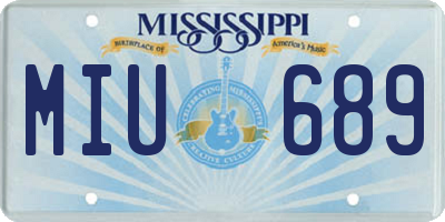 MS license plate MIU689