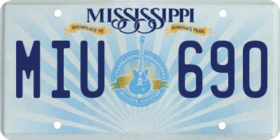 MS license plate MIU690