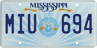 MS license plate MIU694