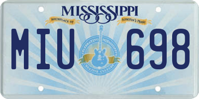 MS license plate MIU698