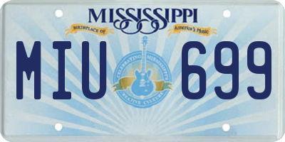 MS license plate MIU699