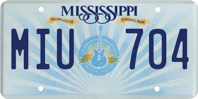MS license plate MIU704