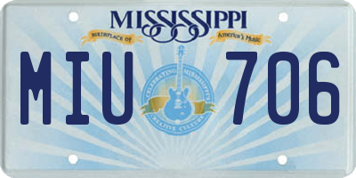 MS license plate MIU706