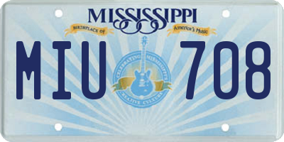 MS license plate MIU708