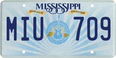 MS license plate MIU709