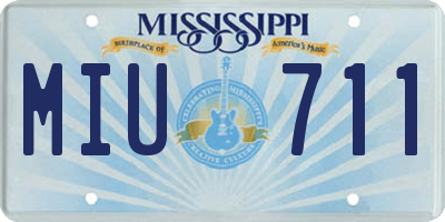 MS license plate MIU711