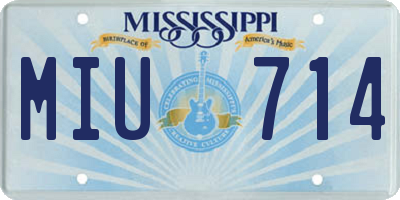 MS license plate MIU714