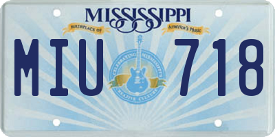 MS license plate MIU718