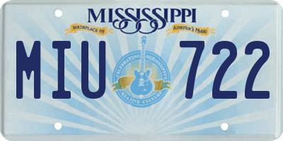 MS license plate MIU722