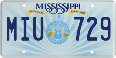 MS license plate MIU729