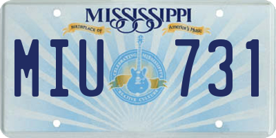 MS license plate MIU731