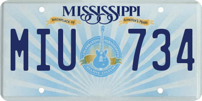 MS license plate MIU734