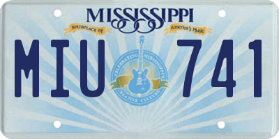 MS license plate MIU741