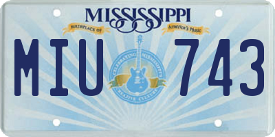 MS license plate MIU743