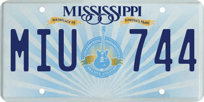 MS license plate MIU744