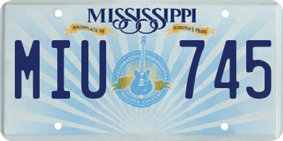 MS license plate MIU745