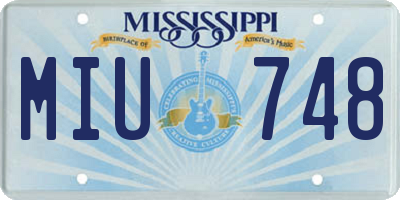 MS license plate MIU748
