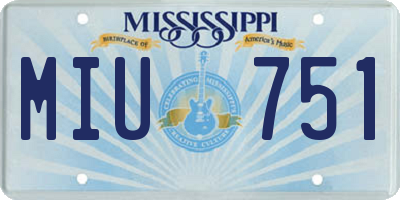 MS license plate MIU751