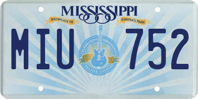 MS license plate MIU752