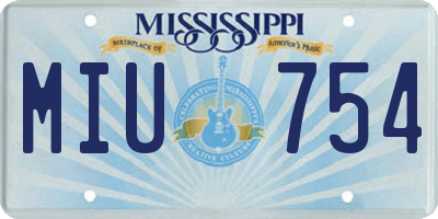 MS license plate MIU754