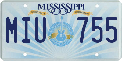 MS license plate MIU755