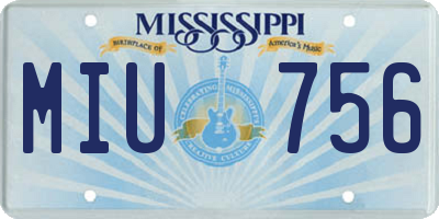 MS license plate MIU756