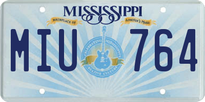 MS license plate MIU764