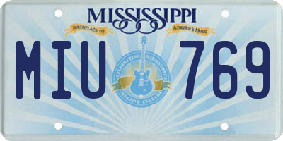 MS license plate MIU769