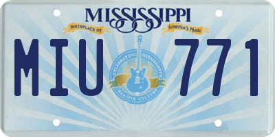 MS license plate MIU771