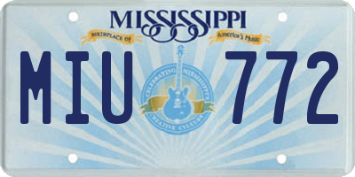MS license plate MIU772